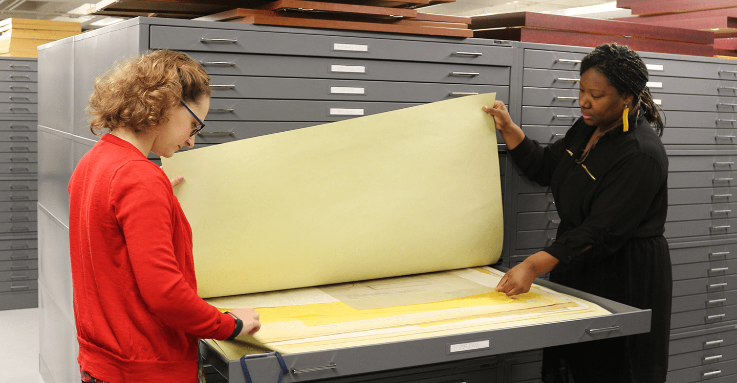 two archivists working