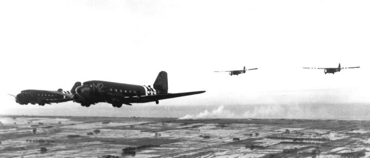 tow gliders over Normandy