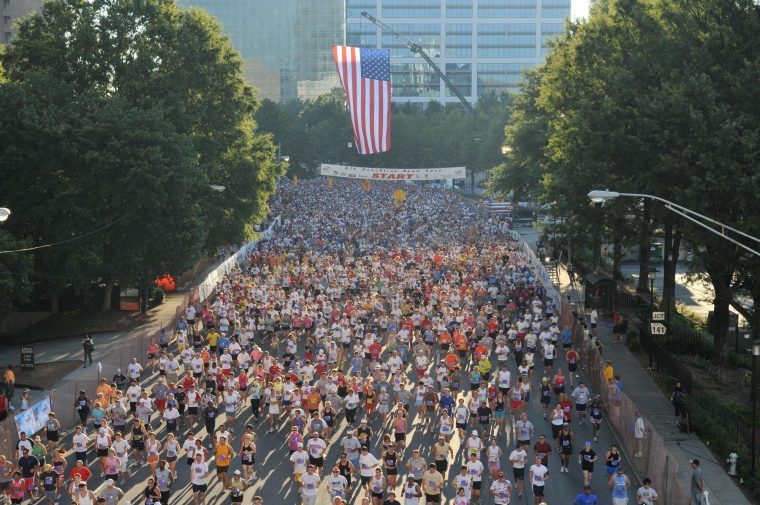 aerial view of the crowd