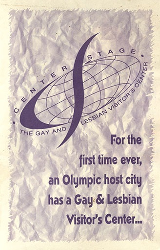 Center Stage: The Gay and Lesbian Visitor’s Center | Informational pamphlet | Courtesy Georgia State University Library, Maria Helena Dolan Papers