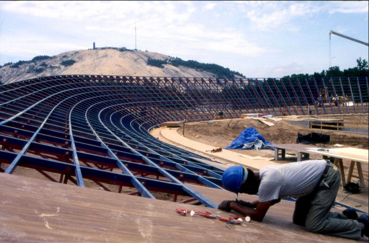 Construction of the Velodrome at Stone Mountain