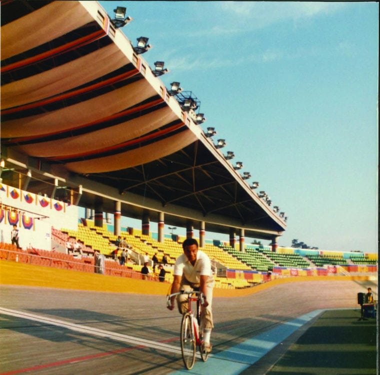 Andy Young Cycling on the Velodrome in Seoul