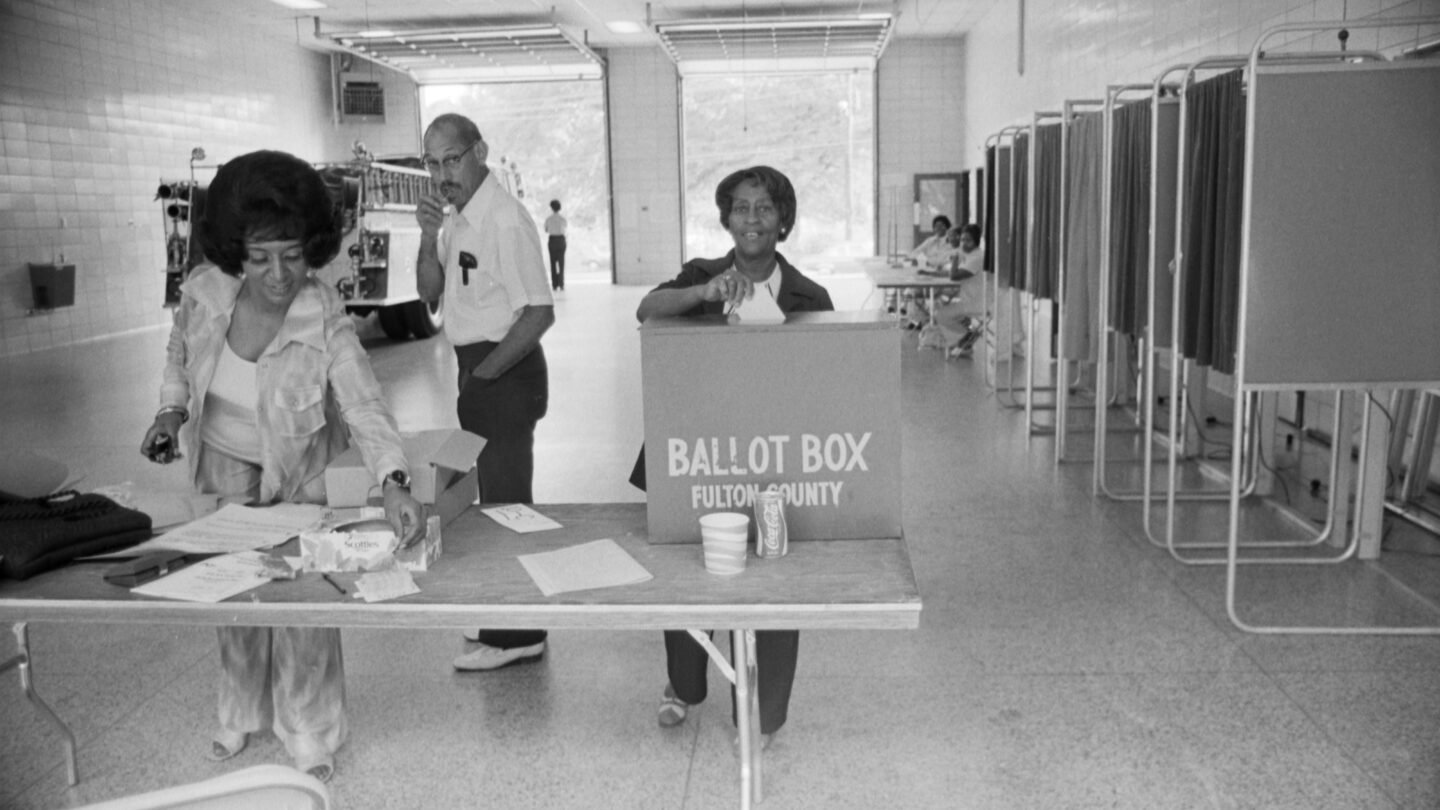 voter going to the ballot box