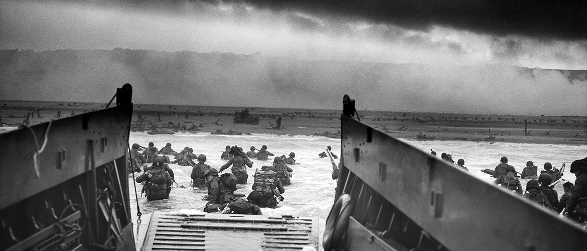 landing craft delivering troops to Omaha Beach, during D-day