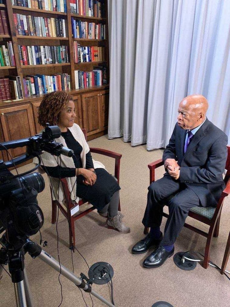 Congressman Lewis and interviewer Dr. Calinda Lee, Vice President of Historical Interpretation and Community Engagement