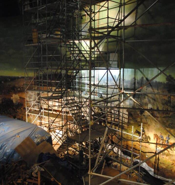 scaffolding tower for strip lining vert, in Cyclorama