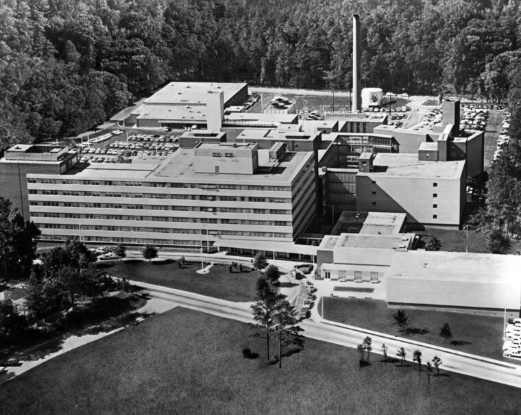 aerial view of a building