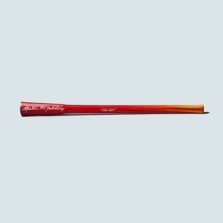 Red baseball bat on a blue background