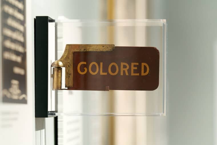 Jim crow colored sign
