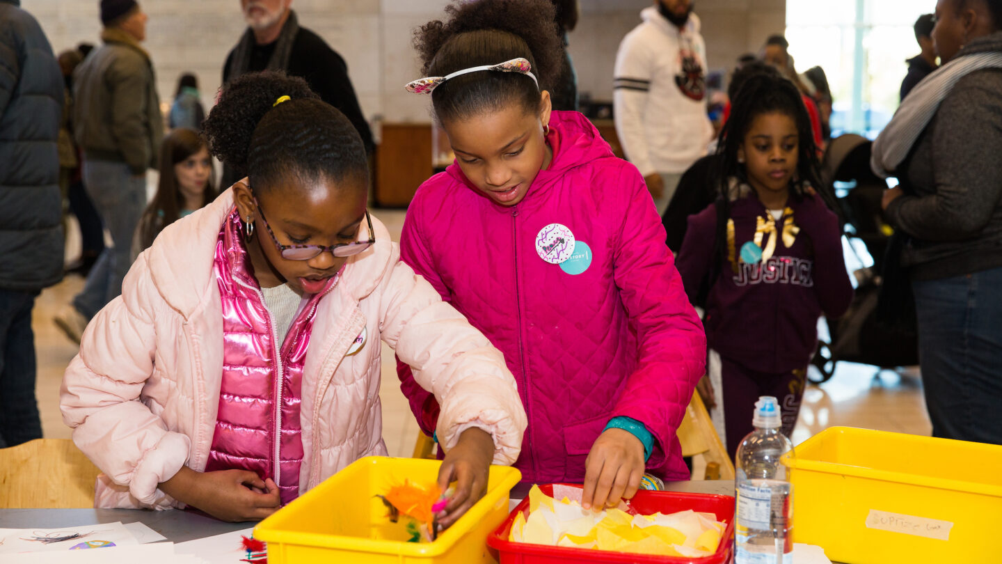 Martin Luther King Jr. Day, kids participating in crafts