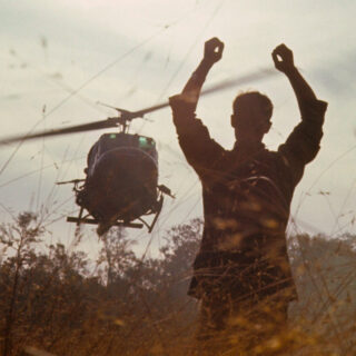 Vietnam Helicopter and Soldier