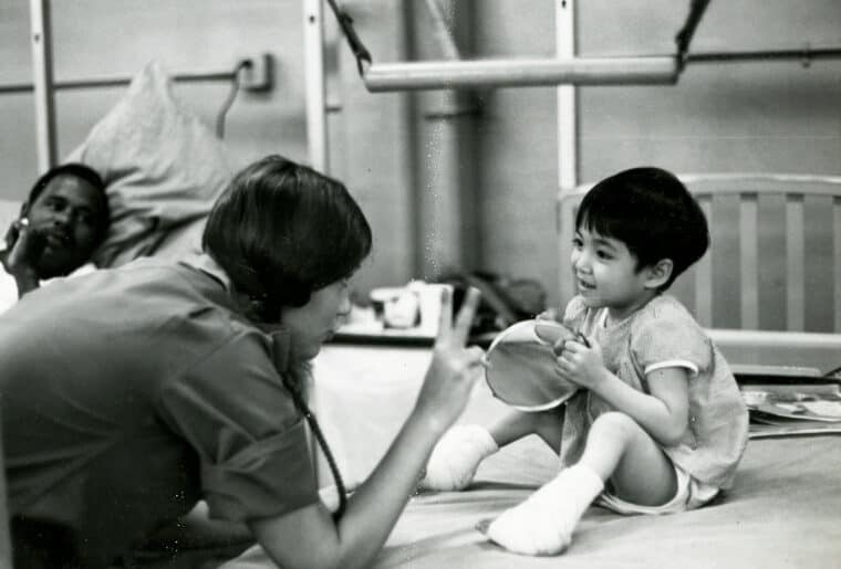 Vietnam - Teaching Peace Sign