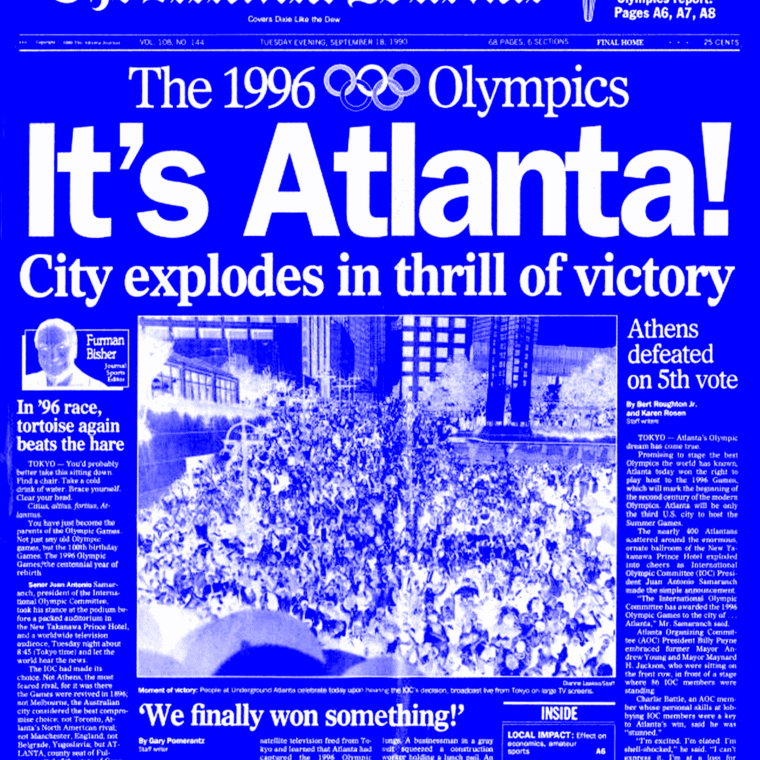 Its' atlanta, headline for Atlanta Journal