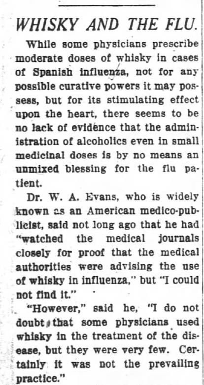 Whisky and the Flu article