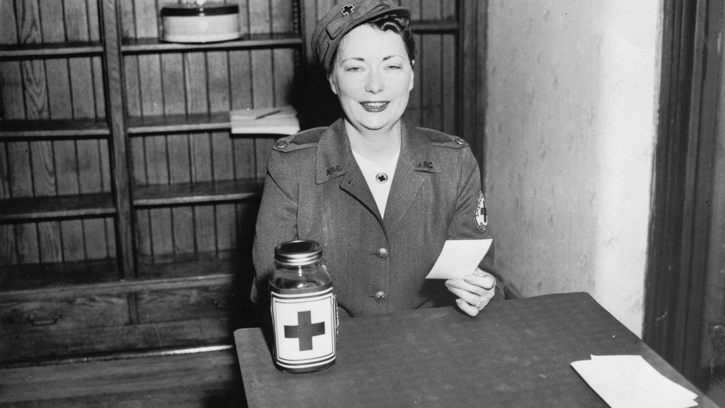 White female in Red Cross uniform