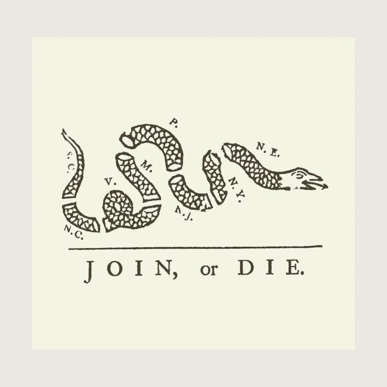 Join or Die by Benjamin Franklin