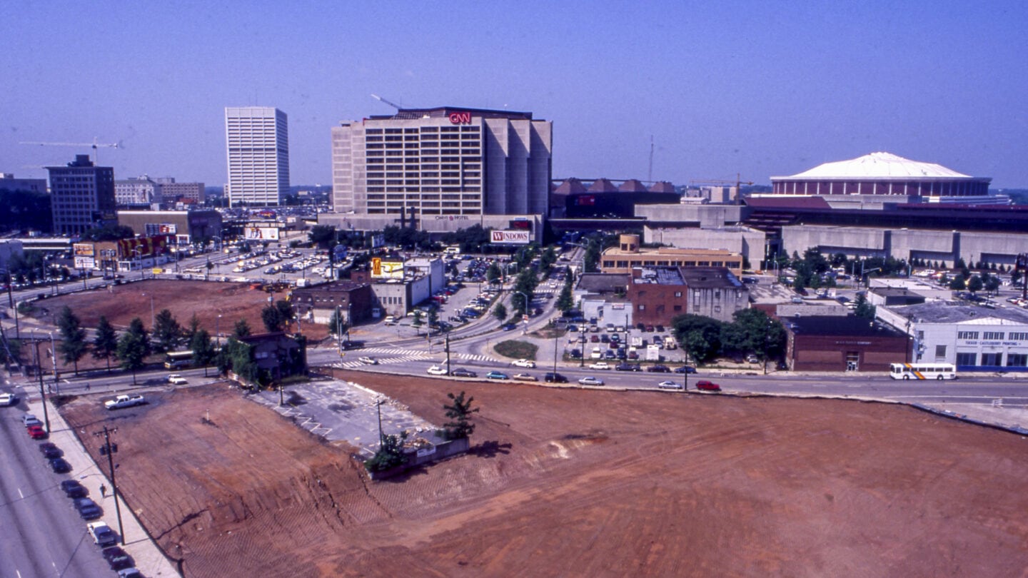 Early Construction of Centennial Olympic Park Beginning Beck & Gregg Building to Land Clearing