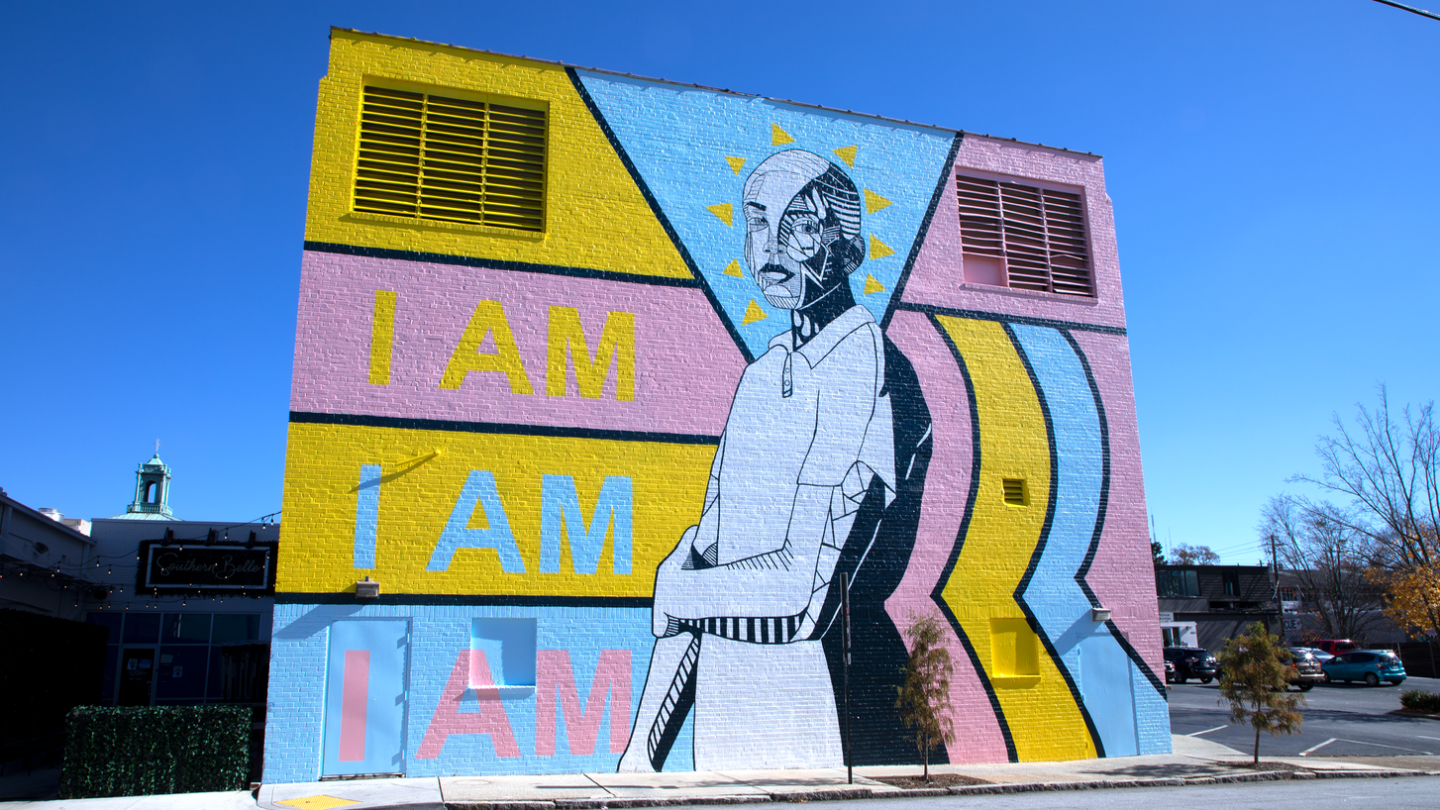 "I am" mural by Jasmine Nicole