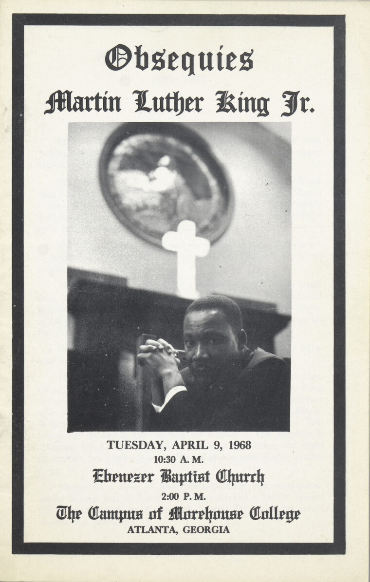 A program for the funeral services for Martin Luther King, Jr.