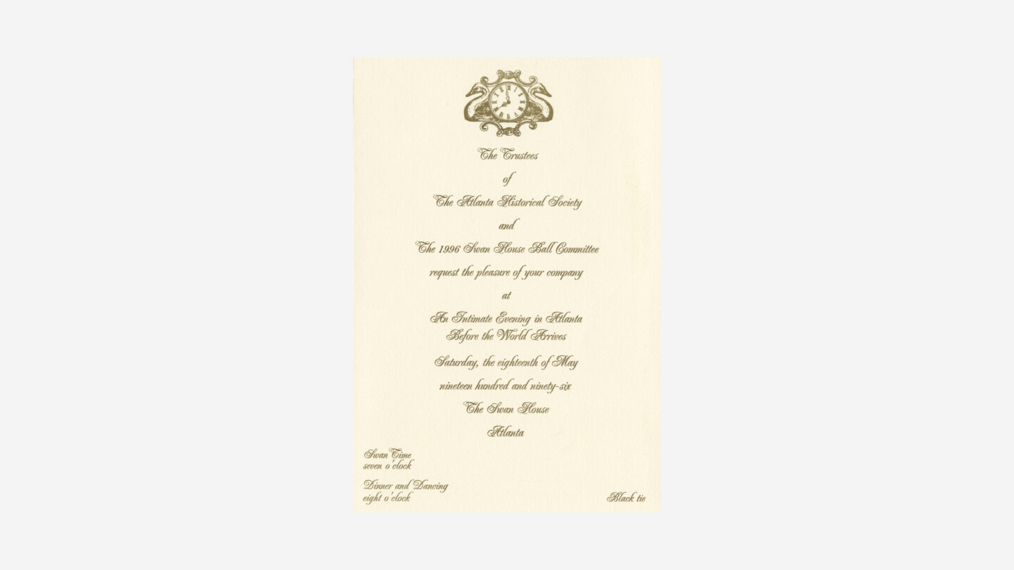 Swan House Ball invitation