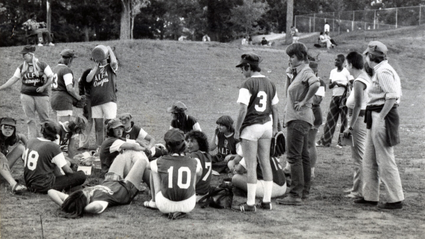 ALFA Omegas softball team, approximately 1974-1975