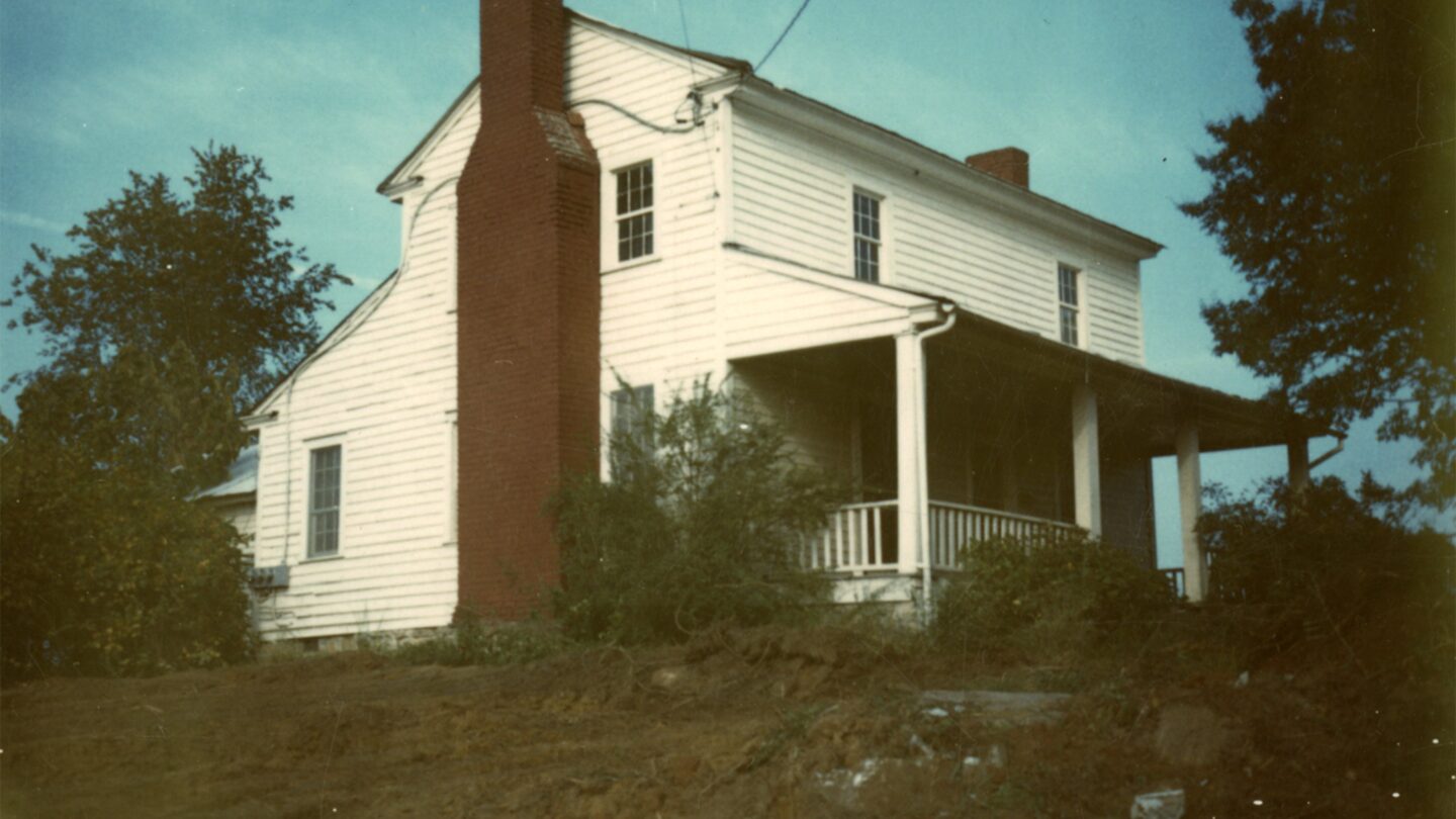 The Tullie Smith House in place at its Druid Hills location prior to its move to Atlanta History Center.
