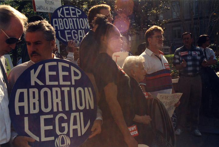 Members of “Newt Watch,” protest in favor of keeping abortion legal