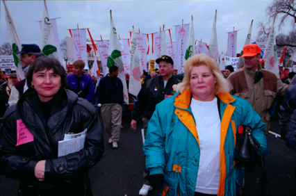 Sandra Cano, right, participates in the March for Life on the 25th anniversary of the Supreme Court decision in Roe v. Wade that legalized abortion in the United States
