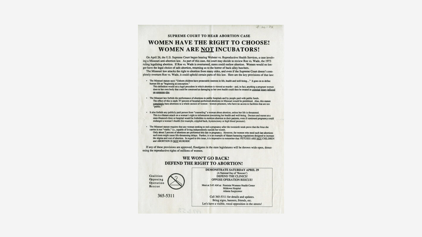 Abortion related flyer