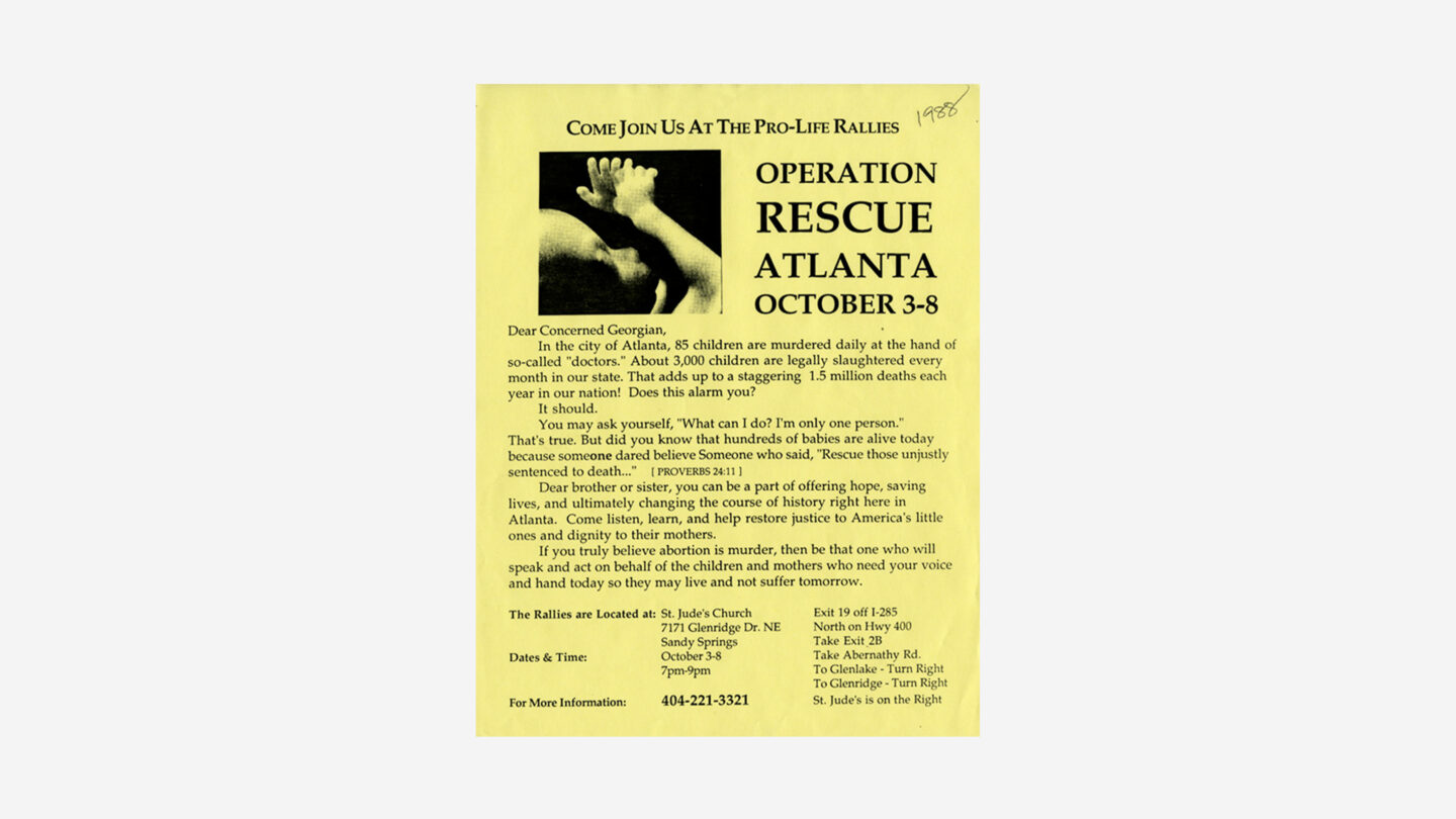 Pro-Life Rally, Operation Rescue Atlanta
