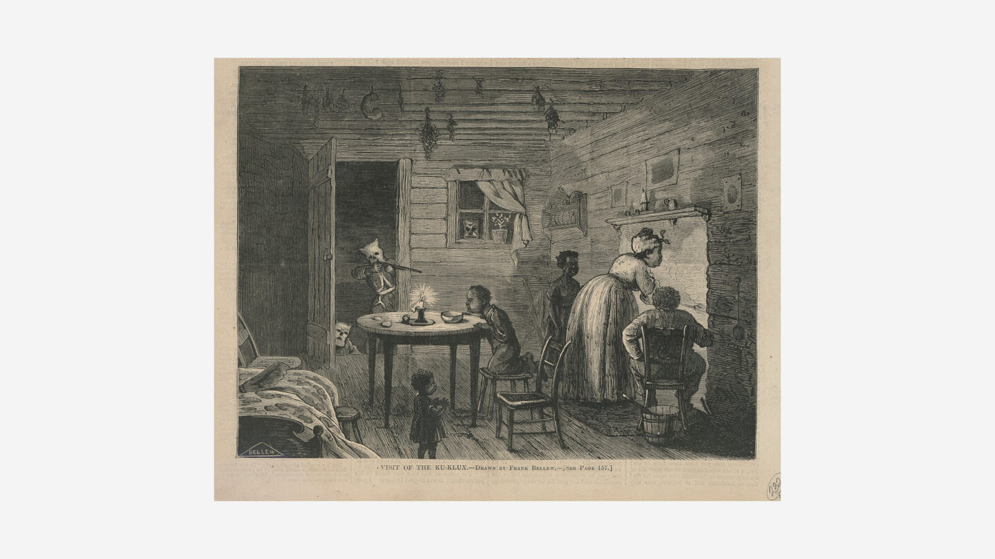 Illustration of KKK intruding on a home