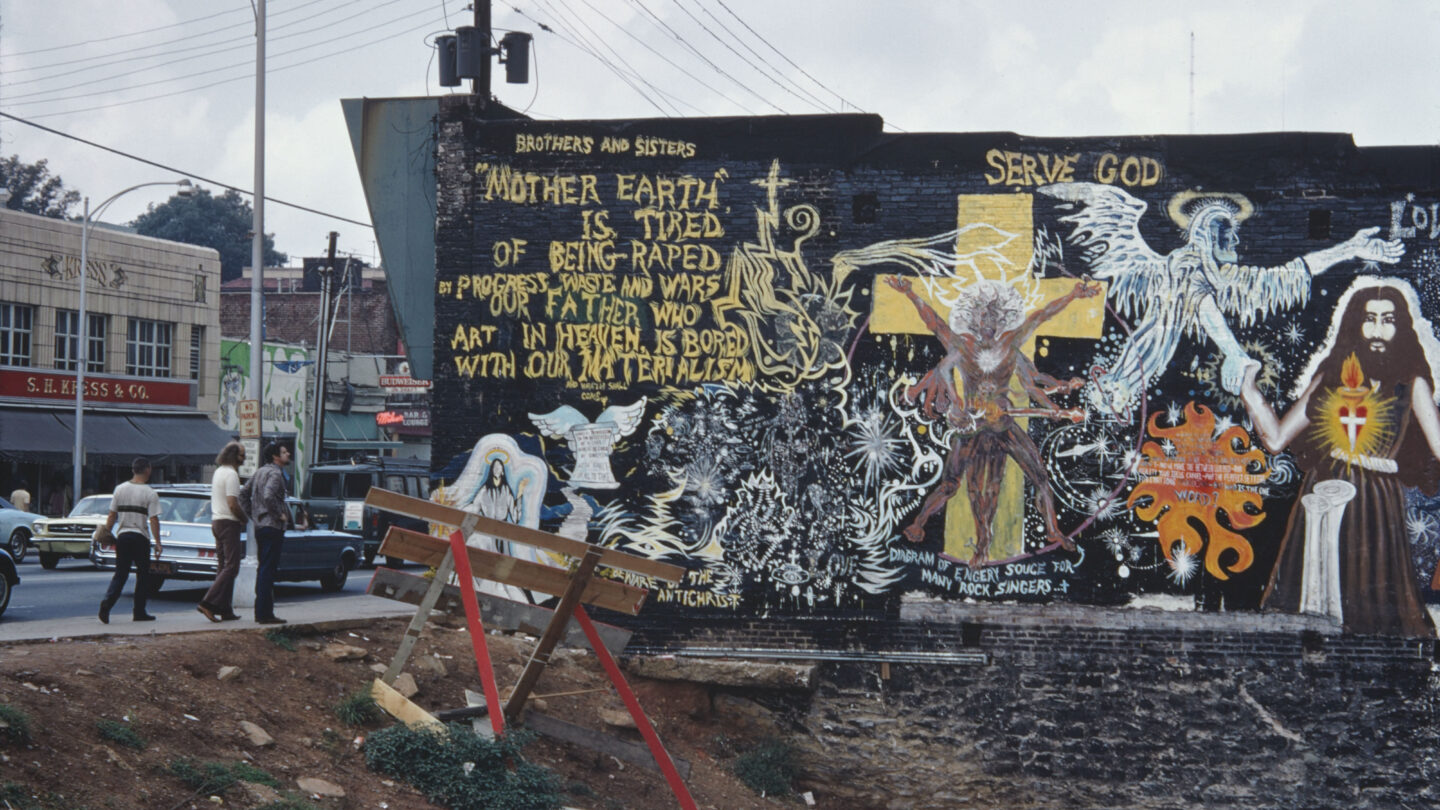 Photograph of mural shown in Metro Atlanta Chamber of Commerce footage of Peachtree Street