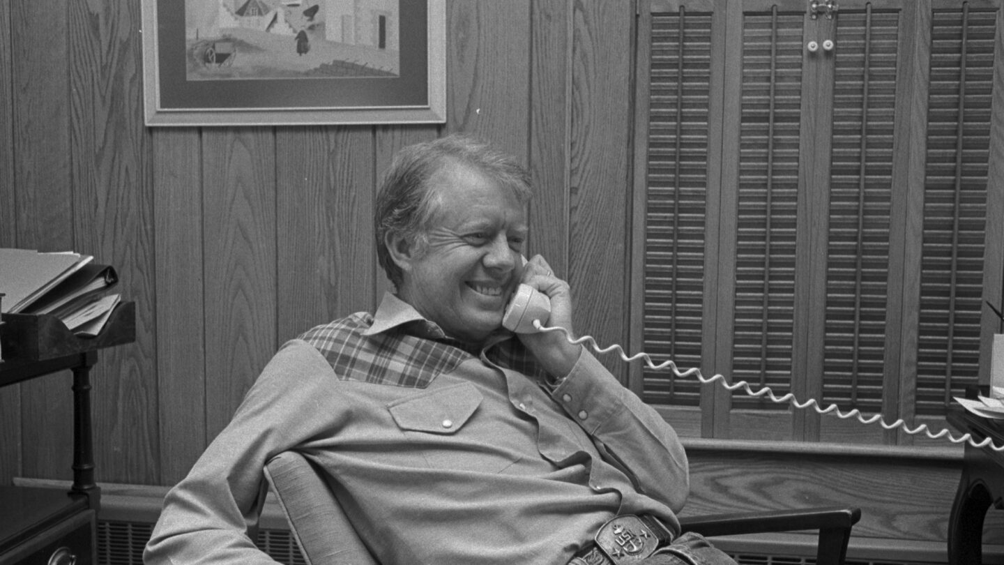President Carter on the phone