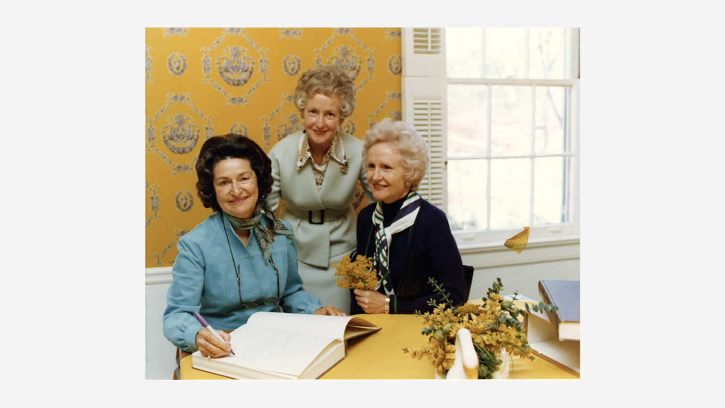 Lady Bird Johnson with Louise Allen and Anne Coppedge Carr, Atlanta, 1975