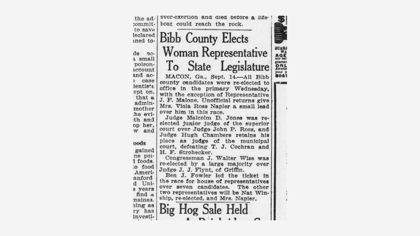 Atlanta tri-weekly journal. (Atlanta, GA.) September 16, 1922. Napier Elected. GHN