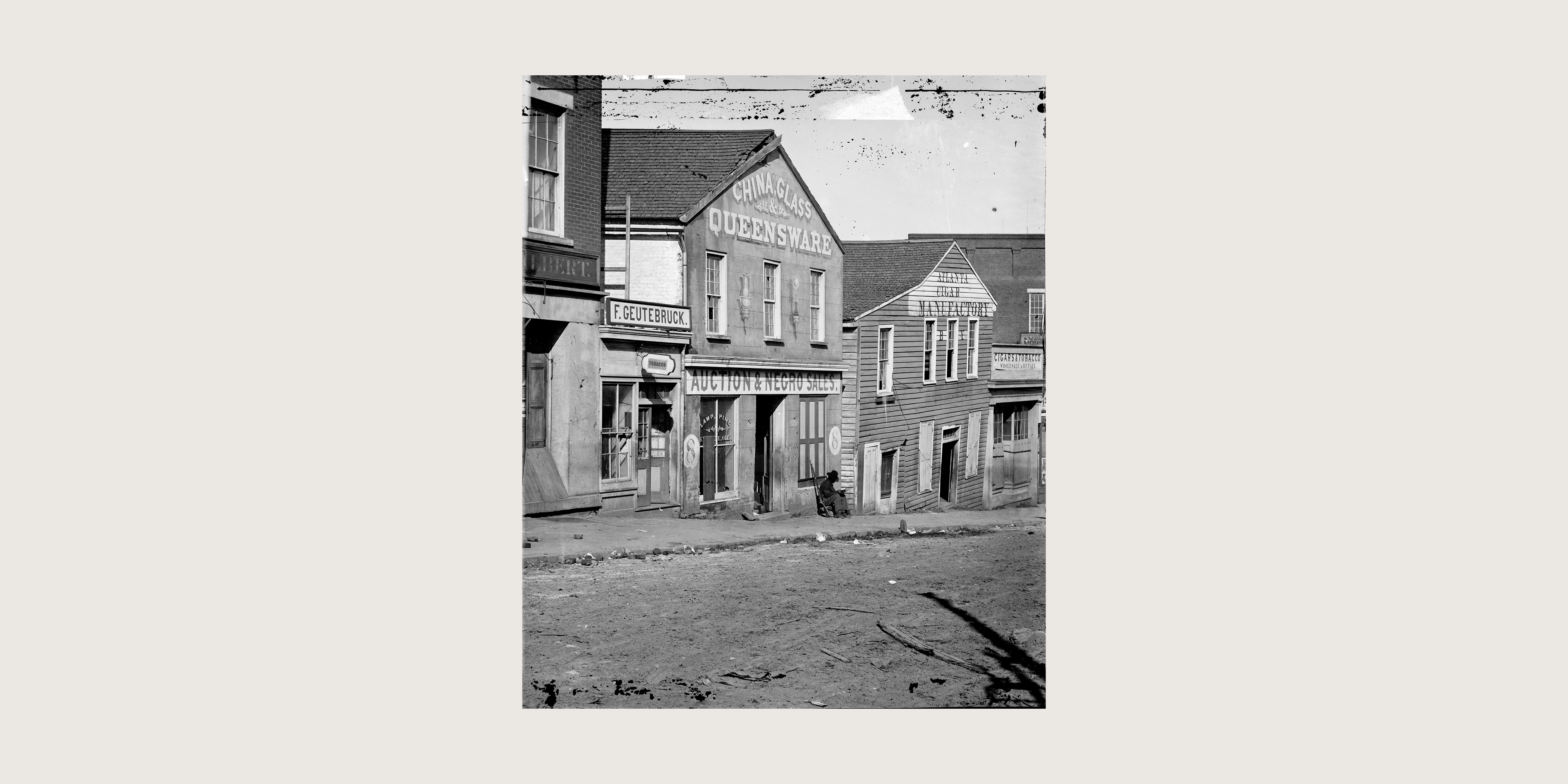 The abandoned store front of Crawford, Fraser & Company slave market on Whitehall Street in Atlanta.