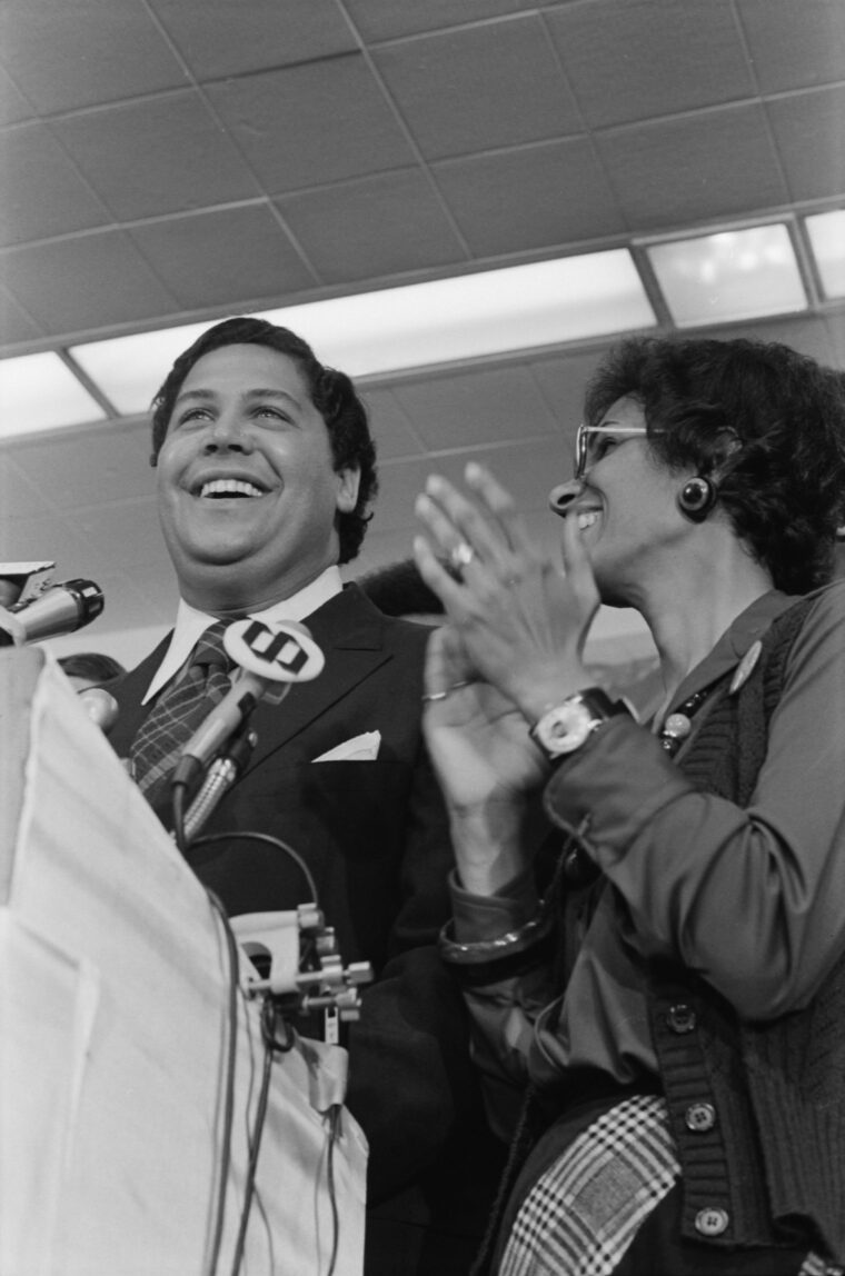 Jackson and his wife, Burnella, on election night at the Sheraton-Biltmore Hotel in Midtown.