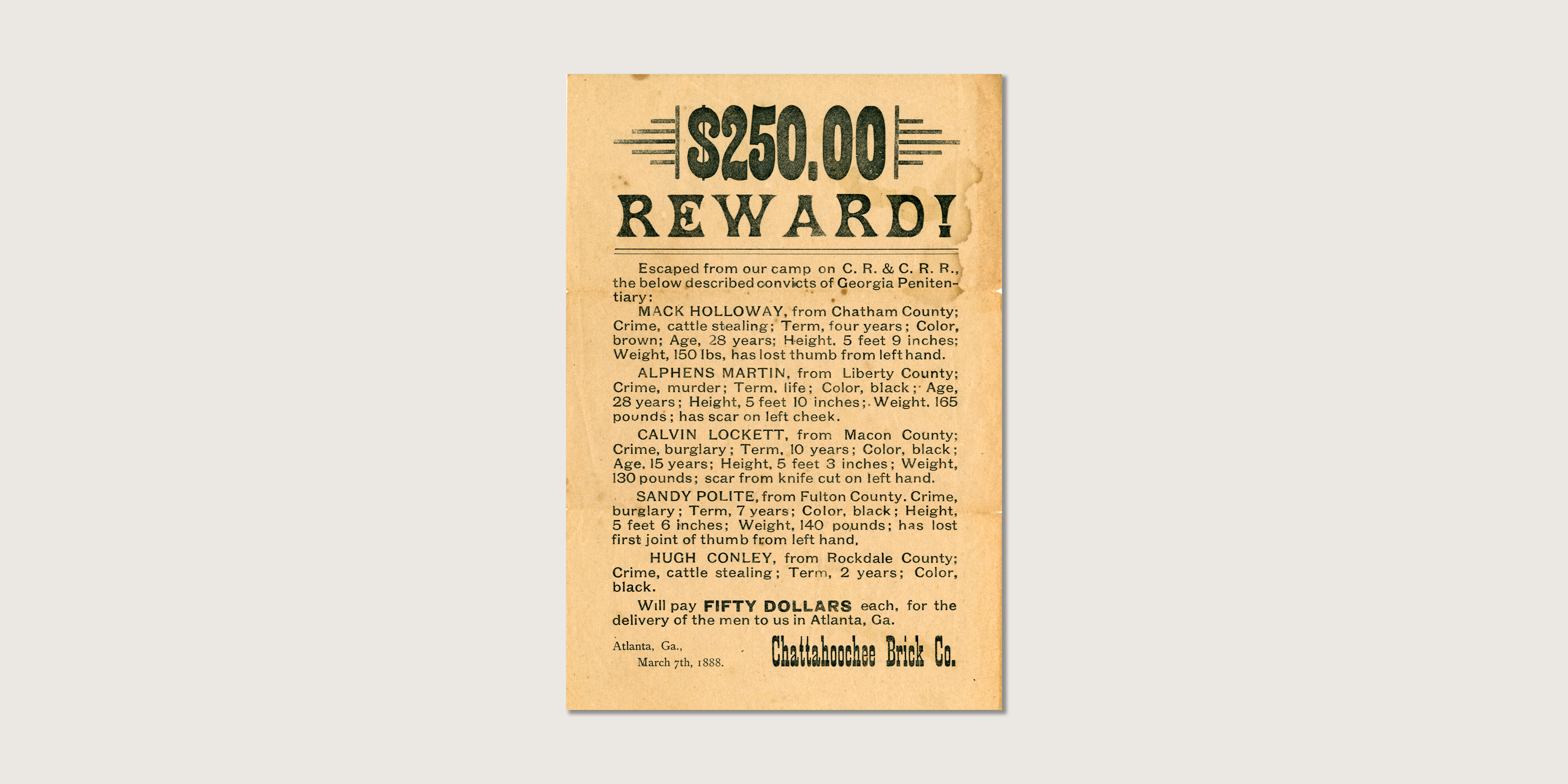 Reward notice