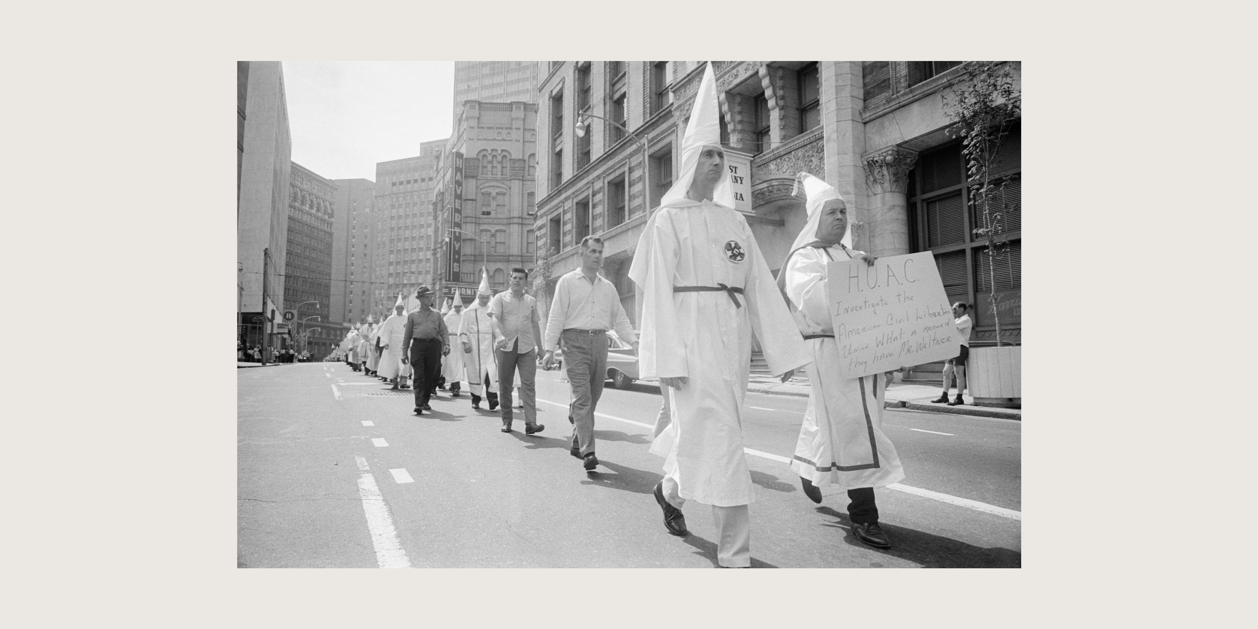 the KKK marching