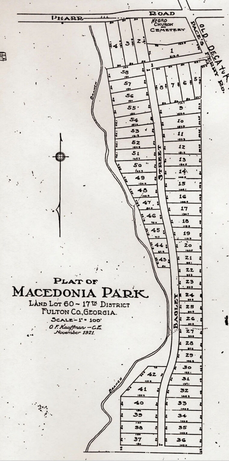 Plat of Macedonia Park, 1921