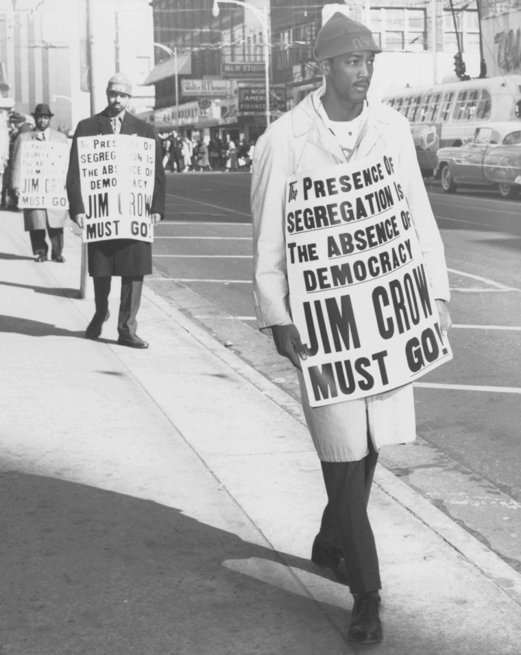 Man walking with sign during Civil Rights Demonstration in Atlanta