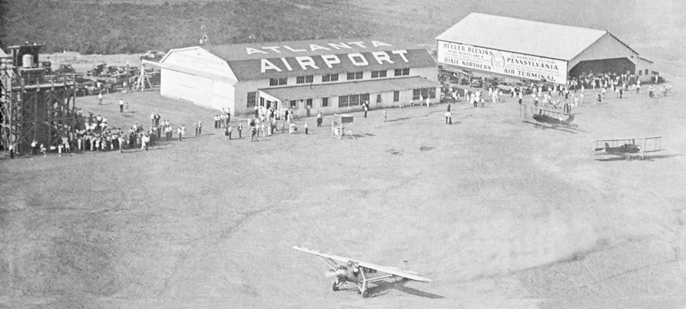 Charles Lindbergh prepares to take off from Candler Field on October 12, 1927, in the Spirit of St. Louis.