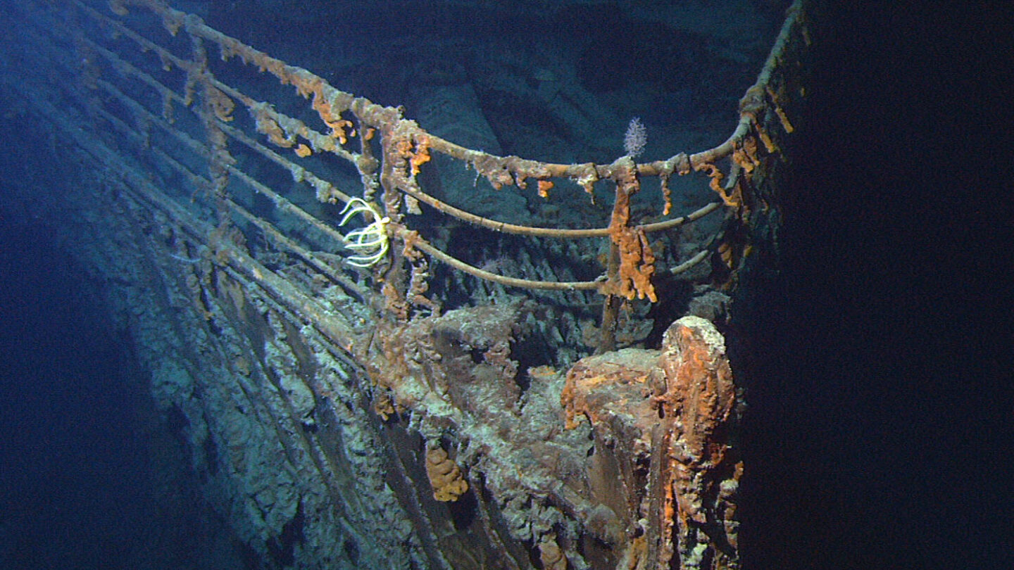 View of the bow of the RMS Titanic