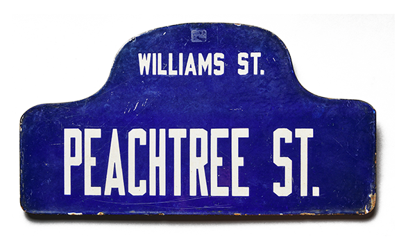 Peachtree Street enamel sign